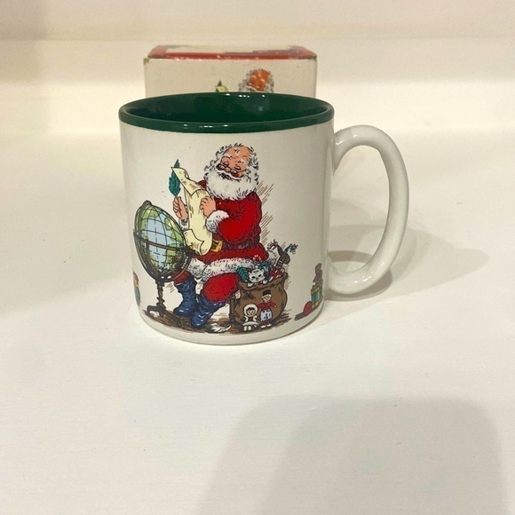Vintage Potpourri Press Christmas Coffee Mug Peace On Earth 1992 Santa Holiday - Picture 1 of 4